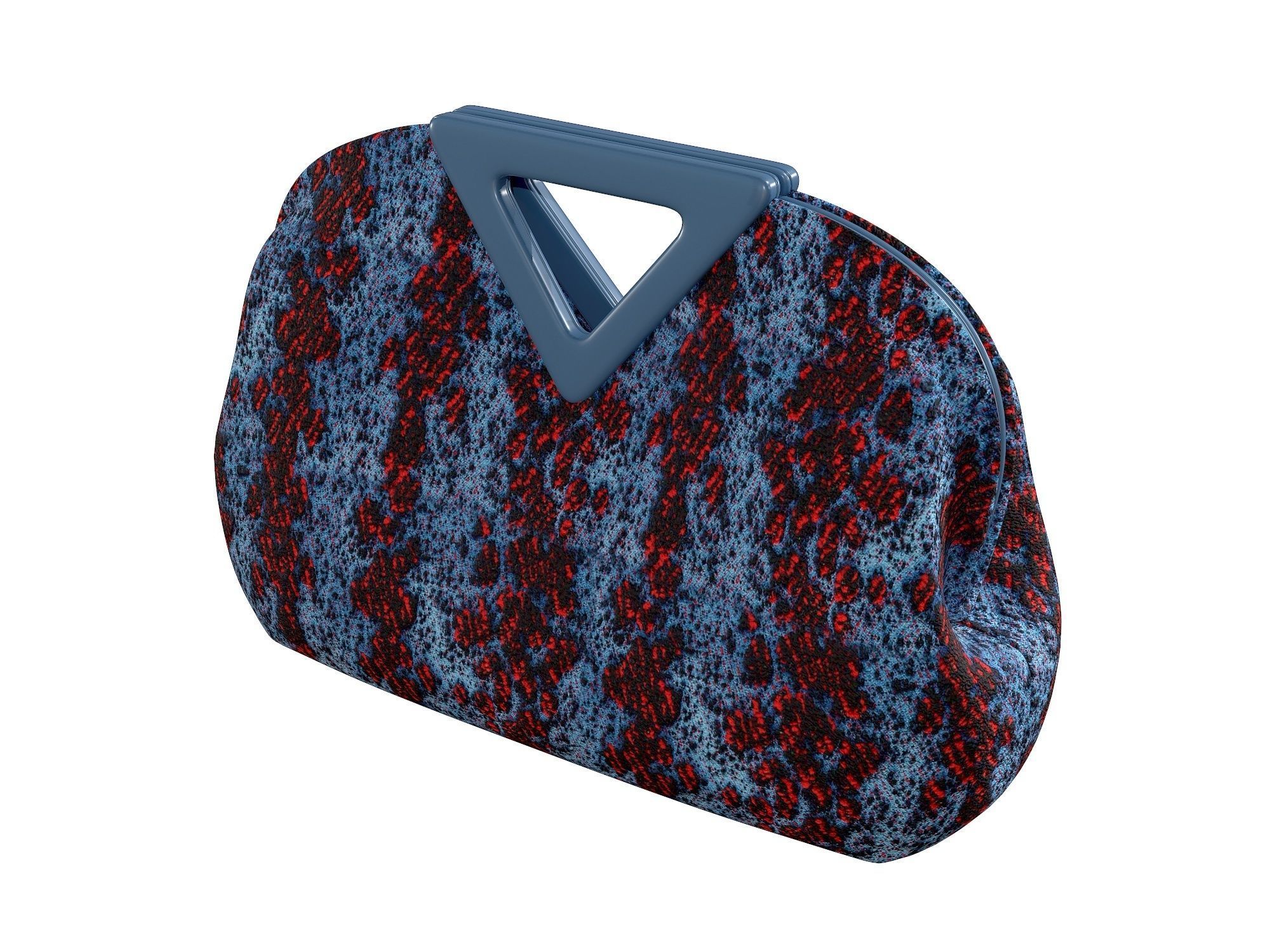 Bottega Veneta Medium Point Bag Blue Knit Pouch Low-poly 3D model_2