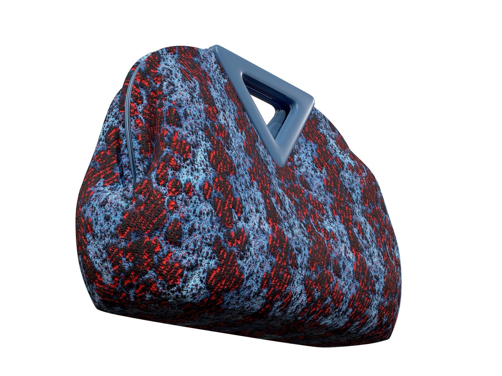 Bottega Veneta Medium Point Bag Blue Knit Pouch Low-poly 3D model_3