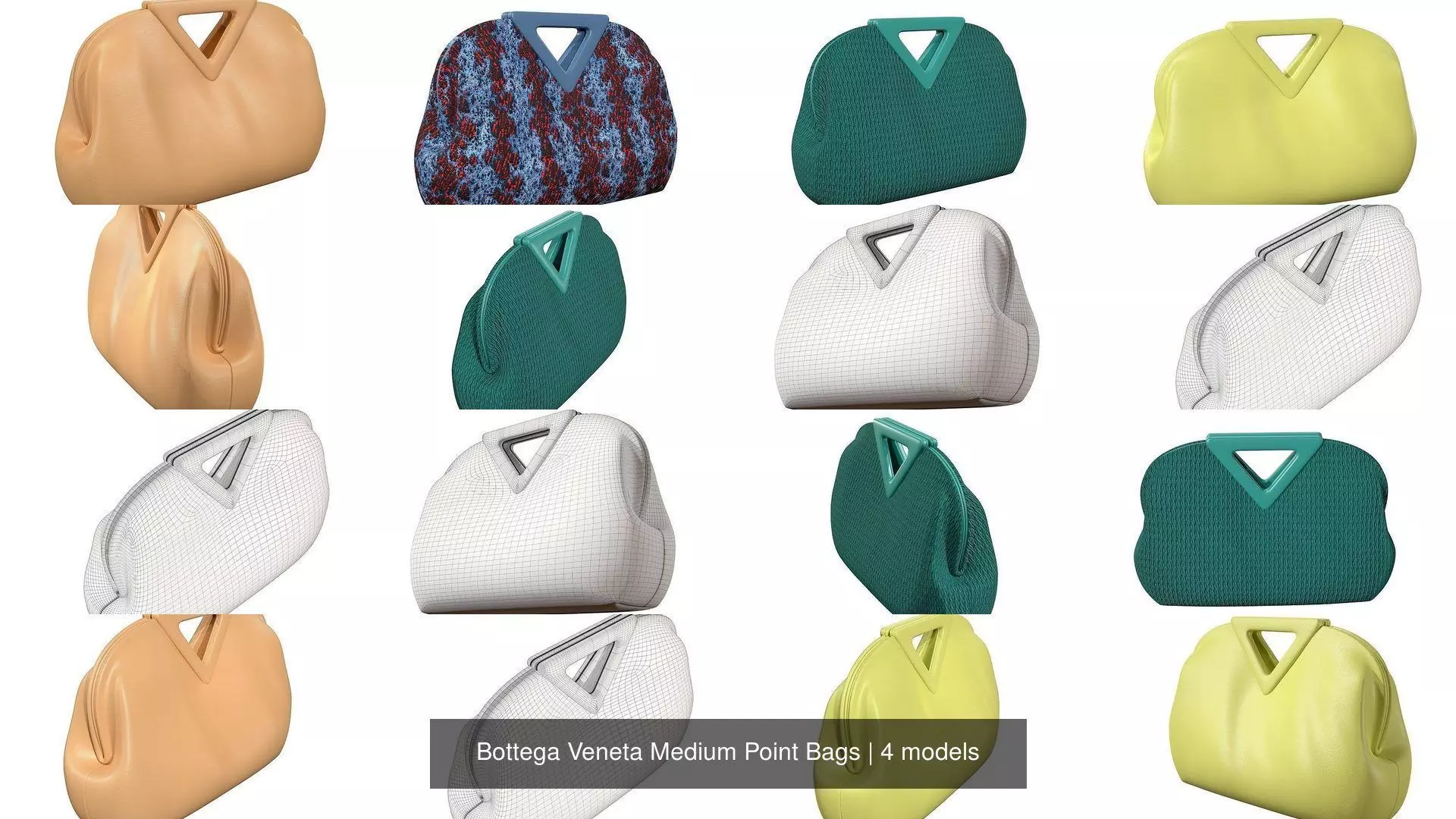 Bottega Veneta Medium Point Bags 3D Model Collection_1