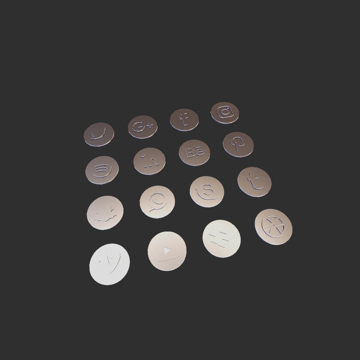 Social Media Platforms Icons 3D model_9