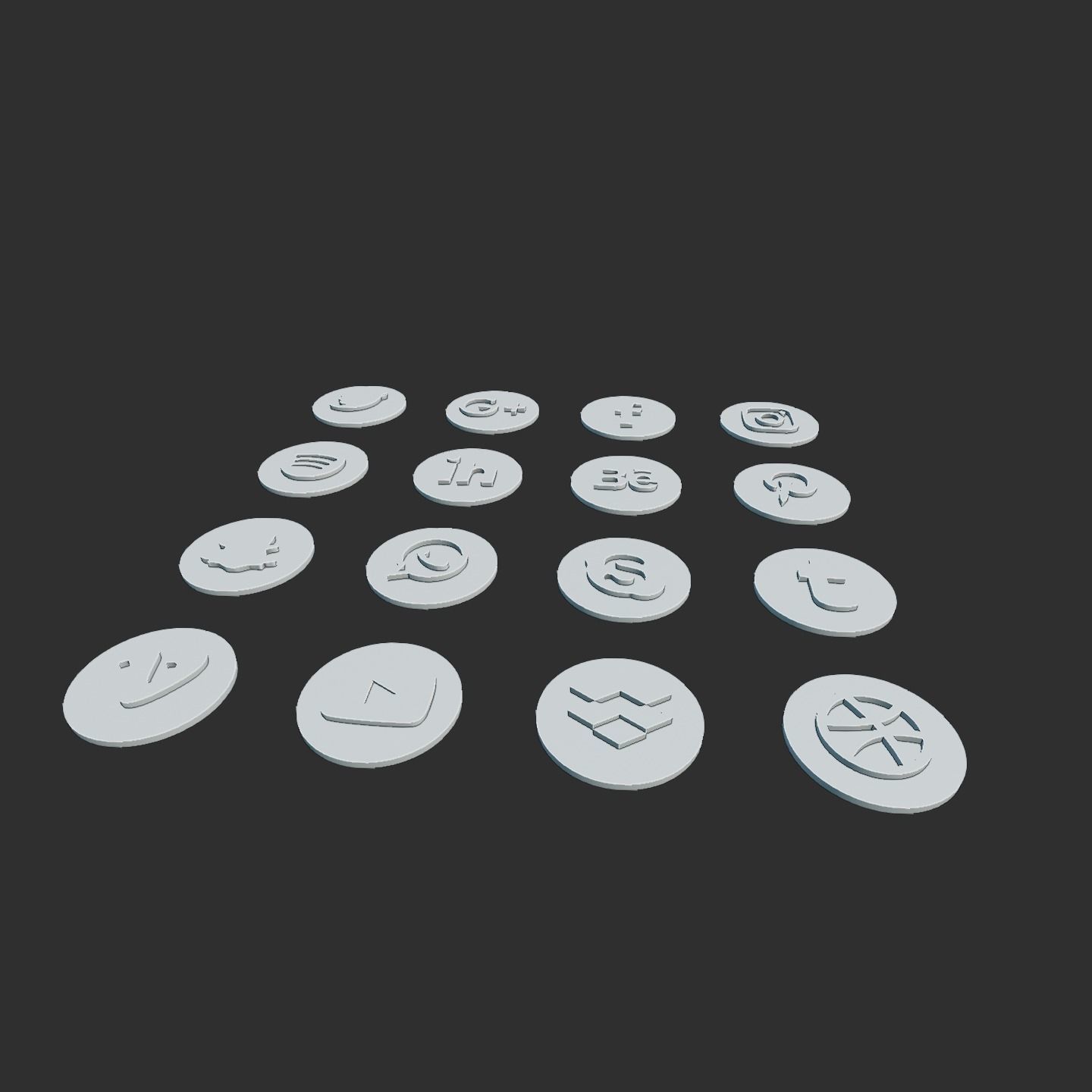 Social Media Platforms Icons 3D model_10