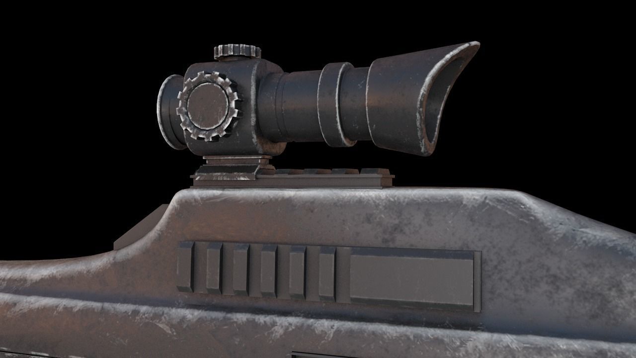 Sci-Fi Gun Low-poly 3D model_4