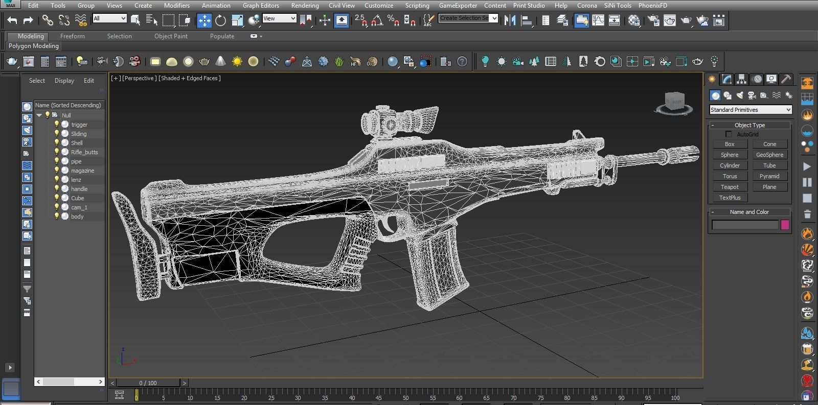 Sci-Fi Gun Low-poly 3D model_6