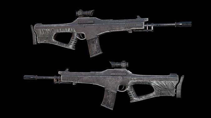 Sci-Fi Gun Low-poly 3D model
