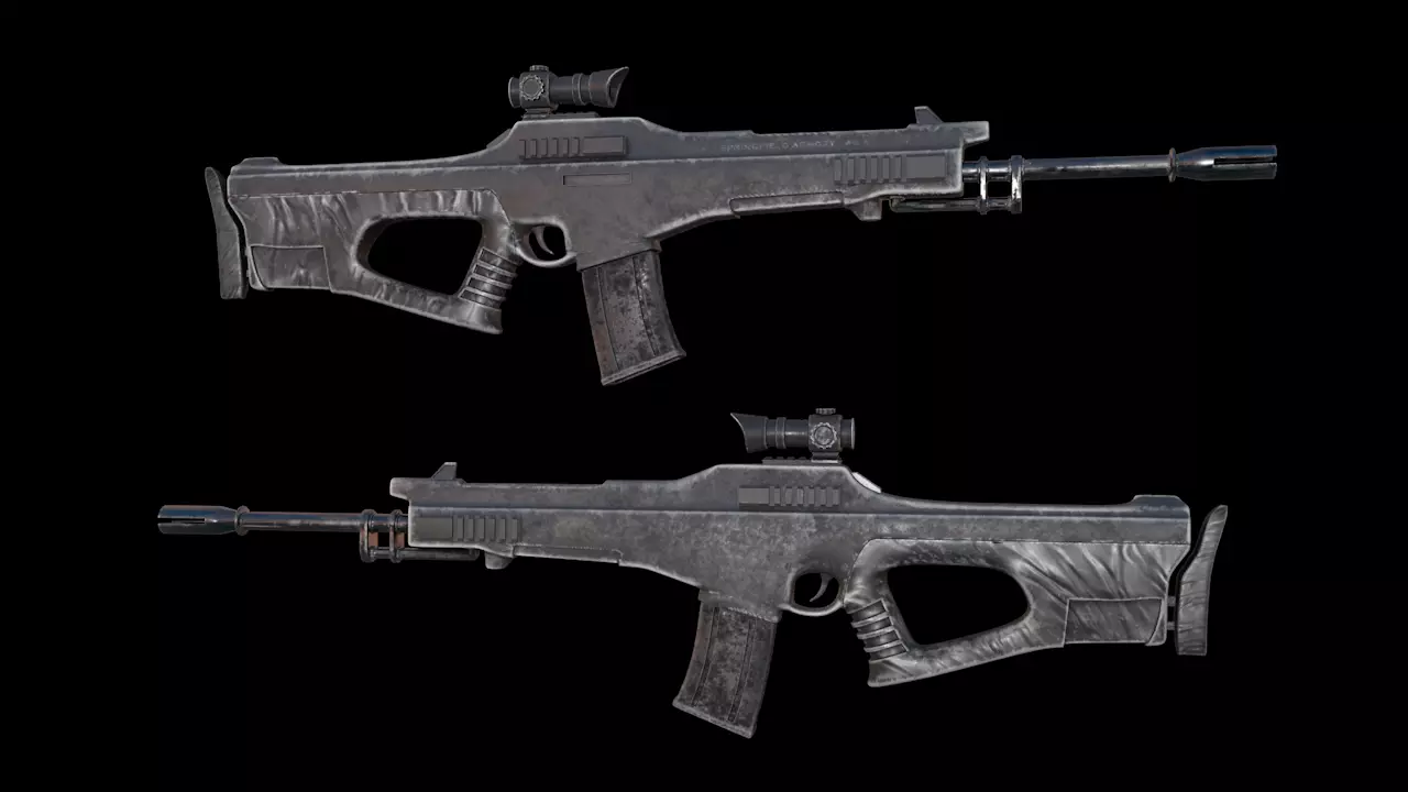 Sci-Fi Gun Low-poly 3D model_0