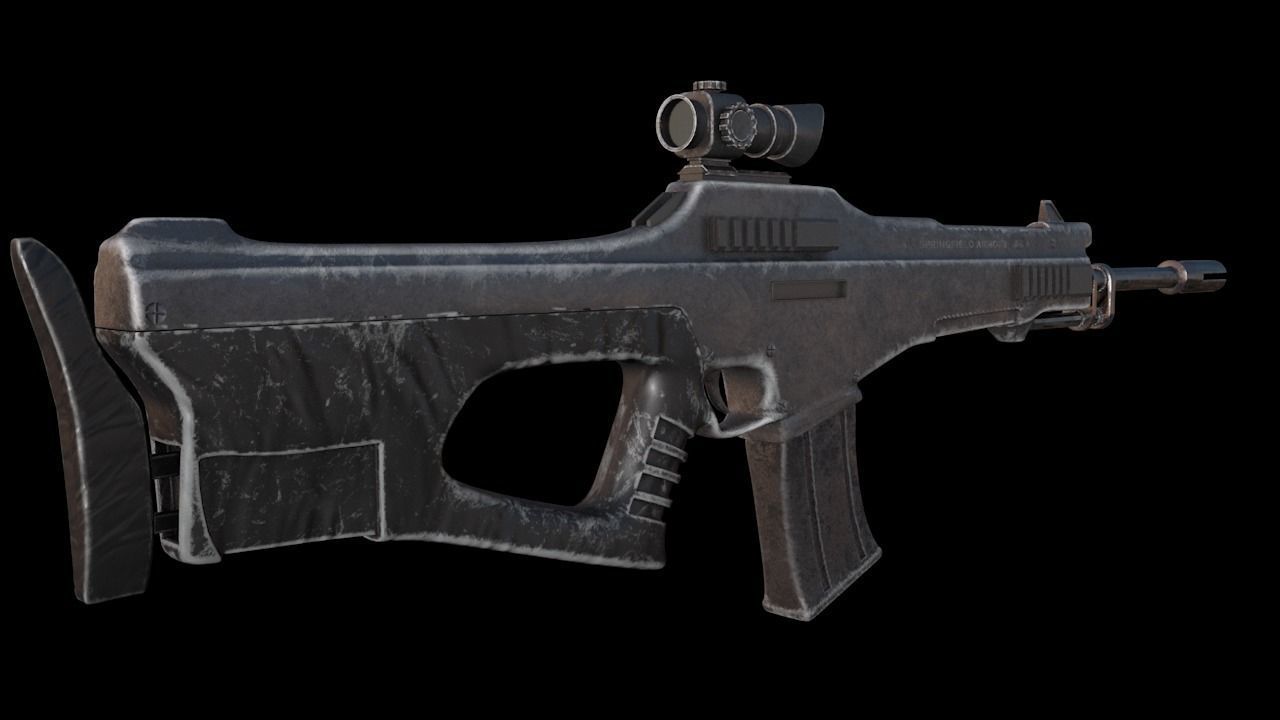 Sci-Fi Gun Low-poly 3D model_2