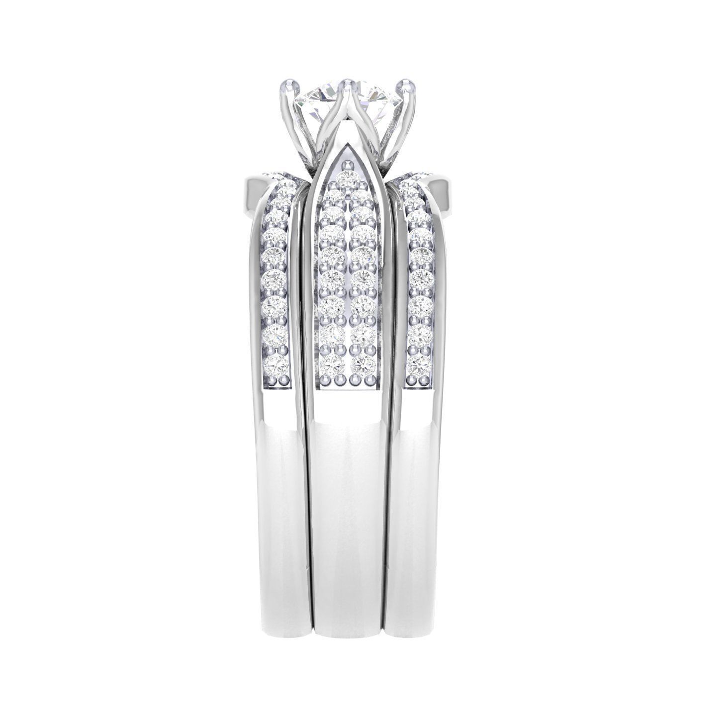 Solitaire Ring with double band - 138239 3D print model_6