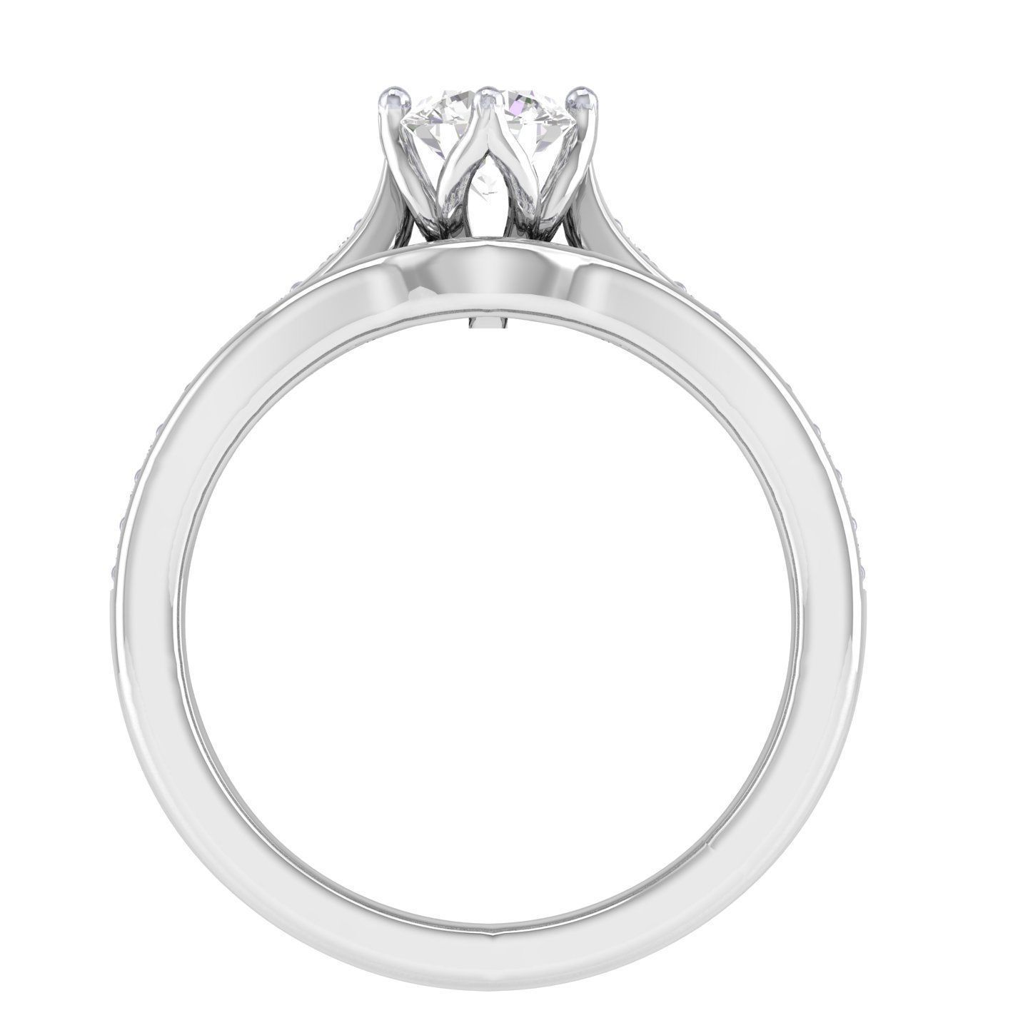 Solitaire Ring with double band - 138239 3D print model_5