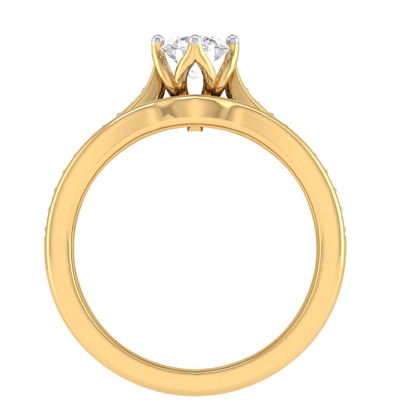 Solitaire Ring with double band - 138239 3D print model_9