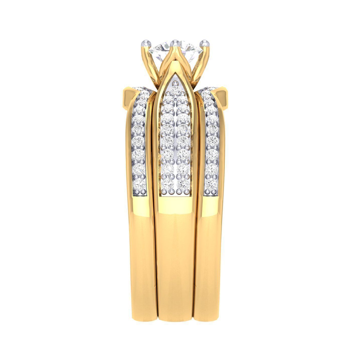 Solitaire Ring with double band - 138239 3D print model_10