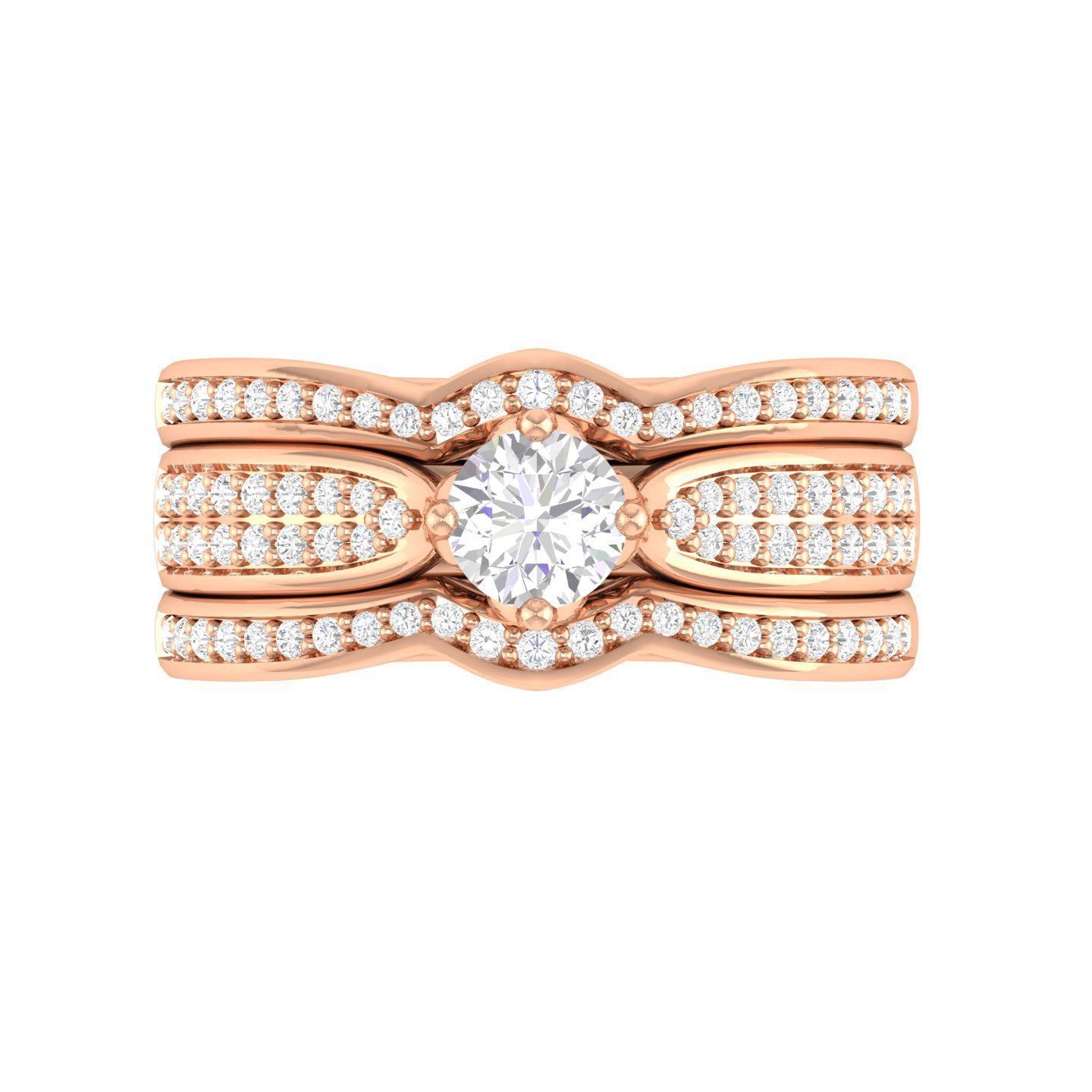 Solitaire Ring with double band - 138239 3D print model_1