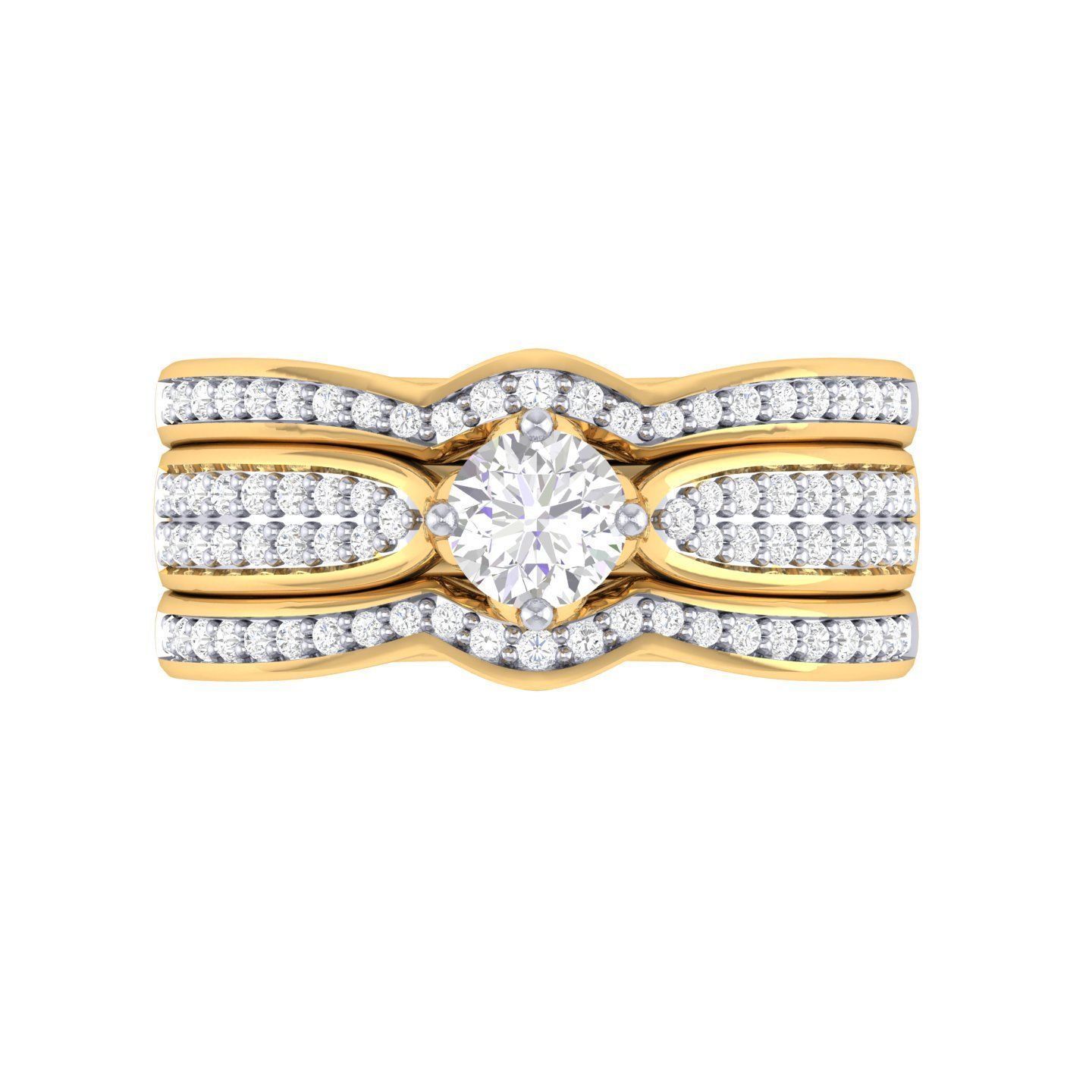 Solitaire Ring with double band - 138239 3D print model_8