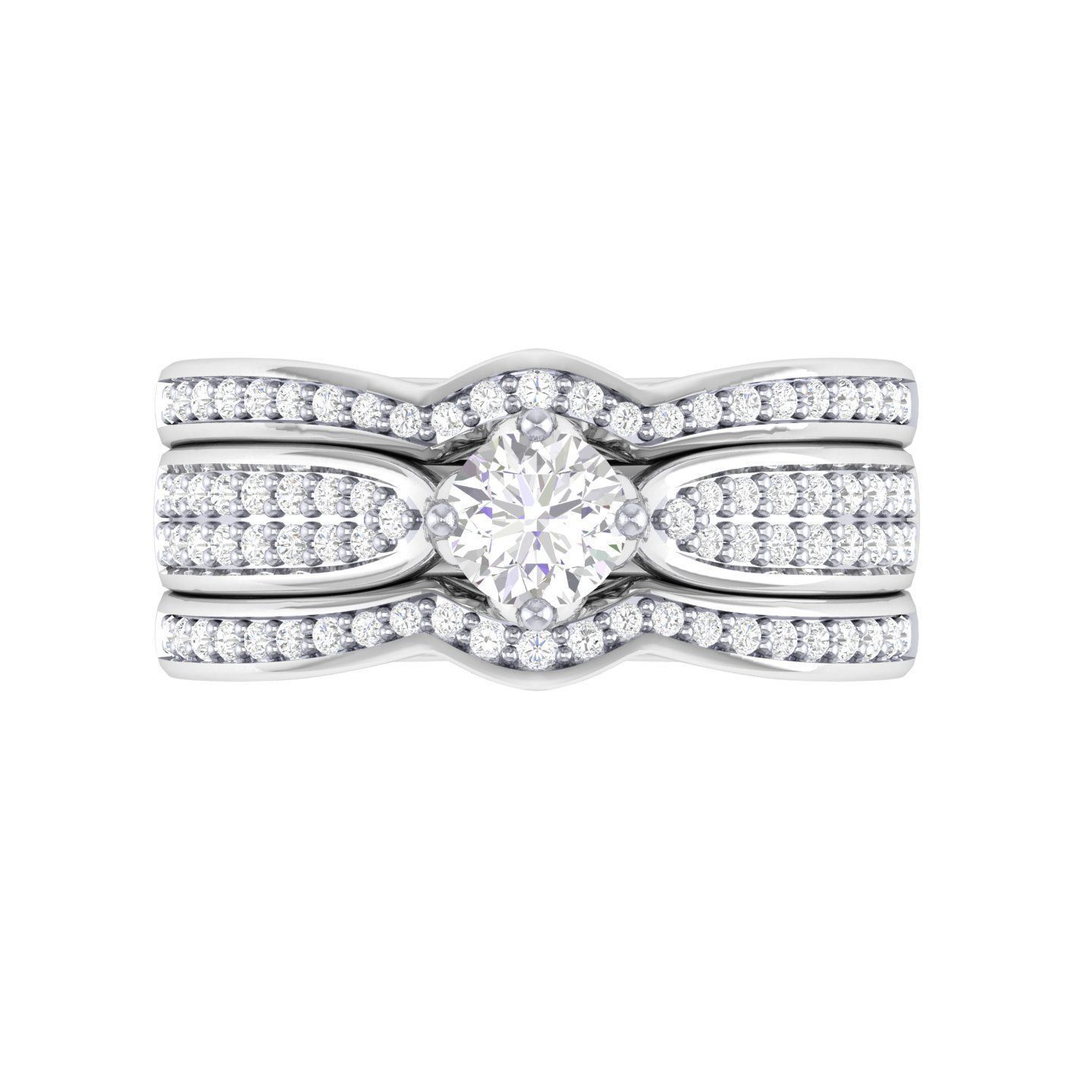 Solitaire Ring with double band - 138239 3D print model_4