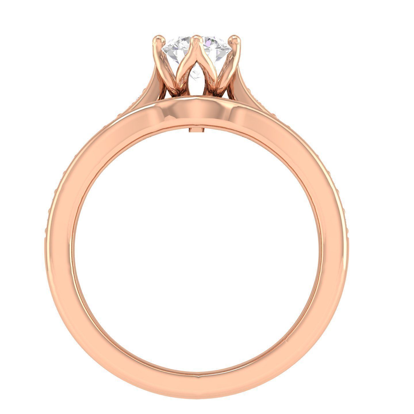 Solitaire Ring with double band - 138239 3D print model_2