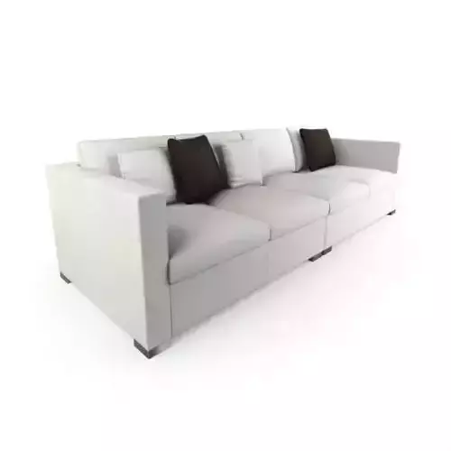 White Sofa With Black White Pillows
