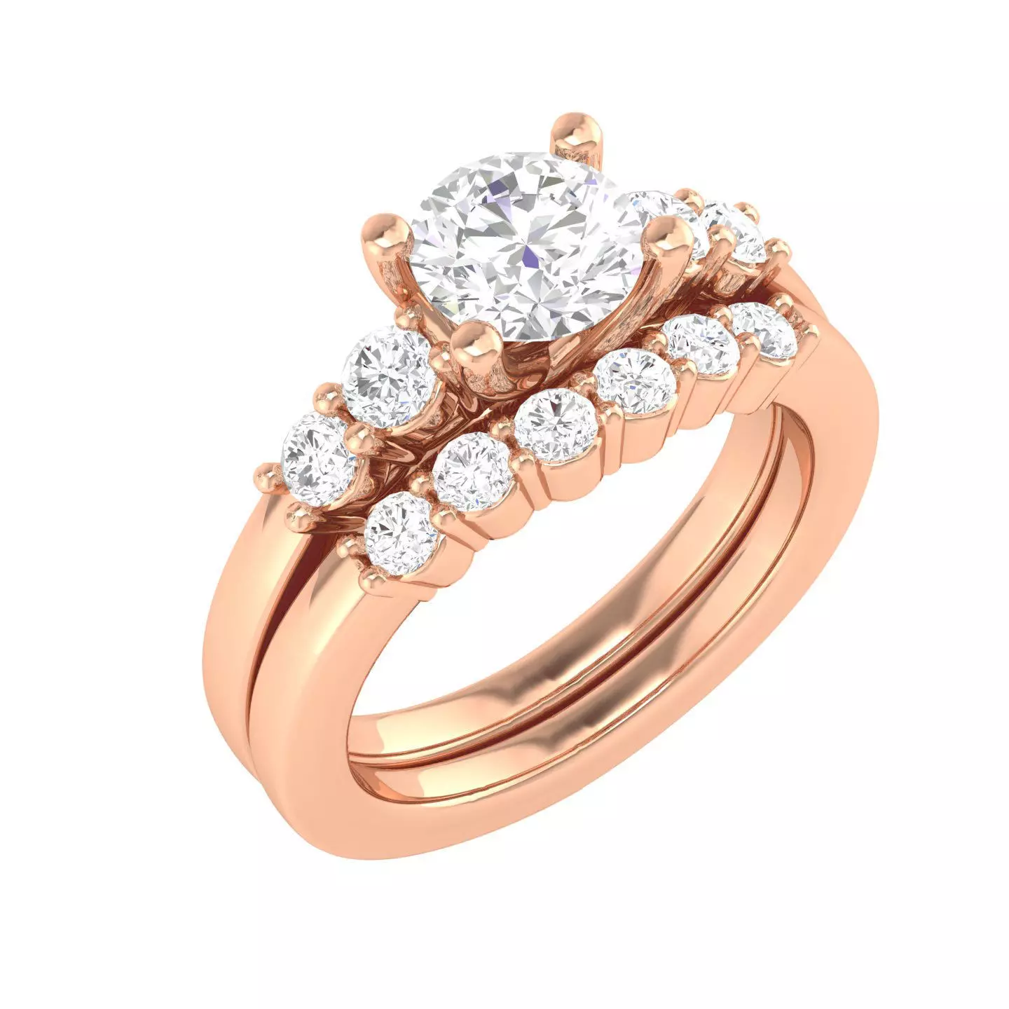 Solitaire Ring with Band - 138187 3D print model_0