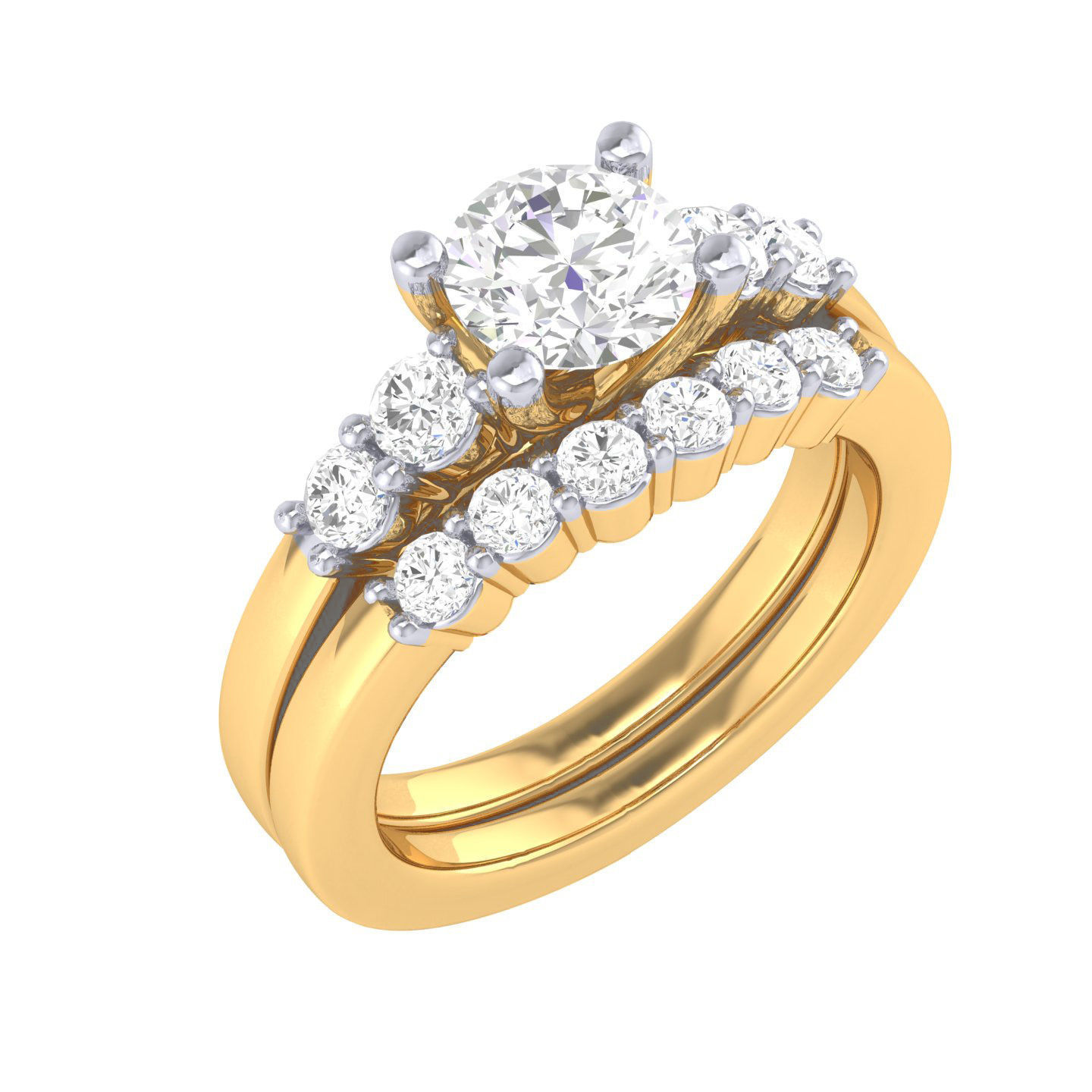 Solitaire Ring with Band - 138187 3D print model_11