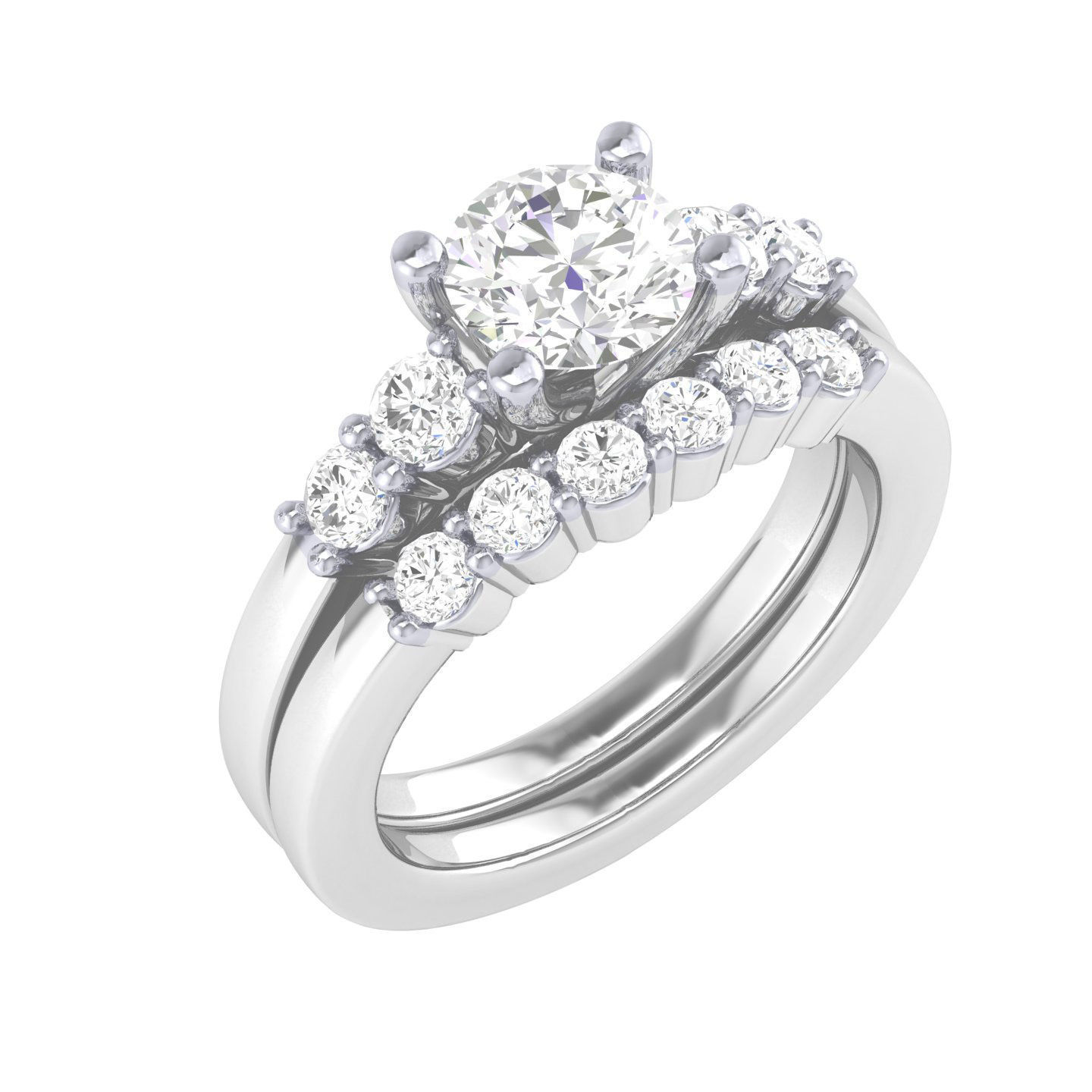 Solitaire Ring with Band - 138187 3D print model_7