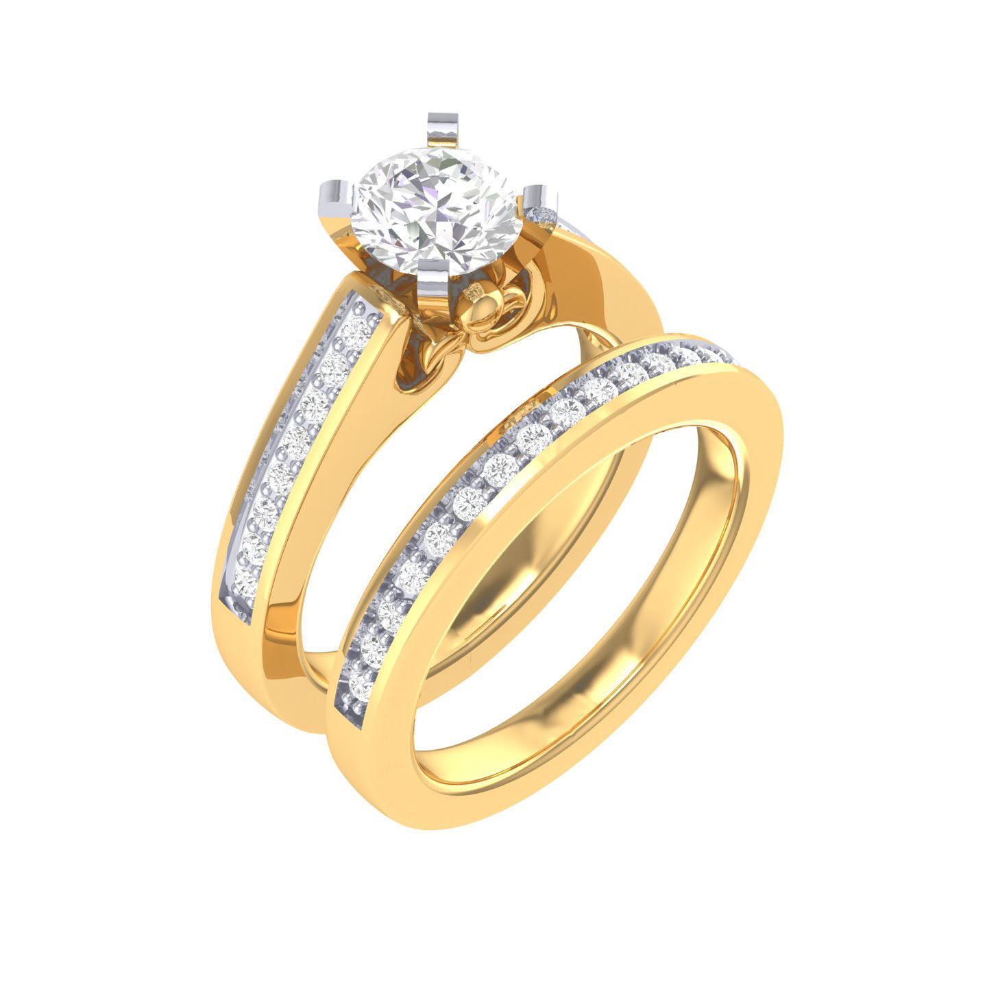 Solitaire Ring with Band - 138154 3D print model_11