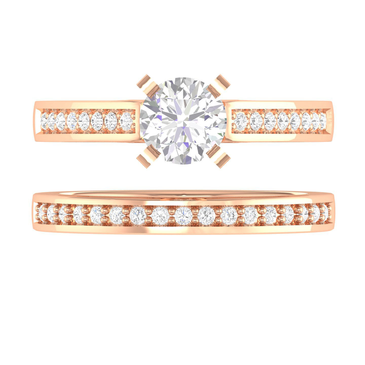 Solitaire Ring with Band - 138154 3D print model_1