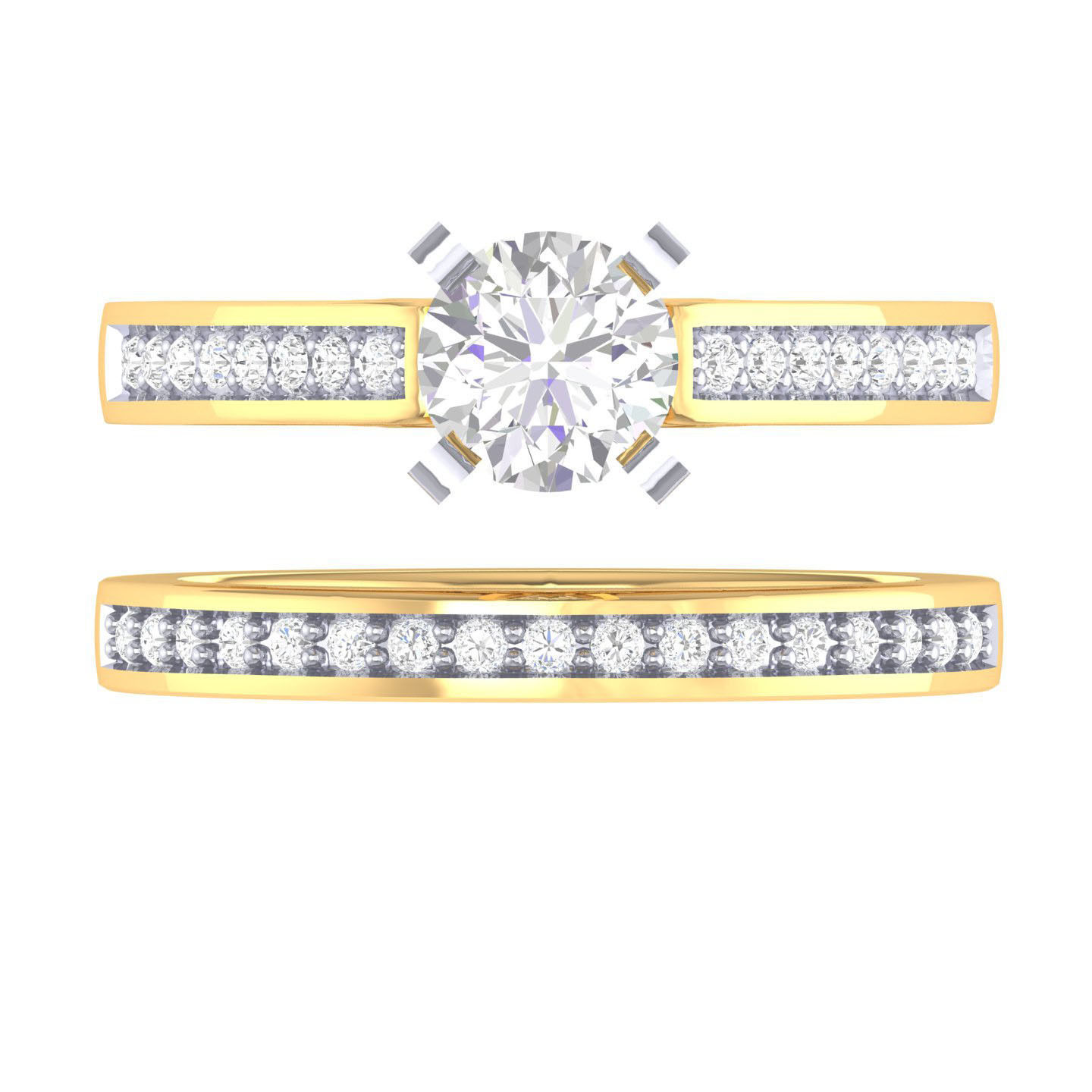 Solitaire Ring with Band - 138154 3D print model_8