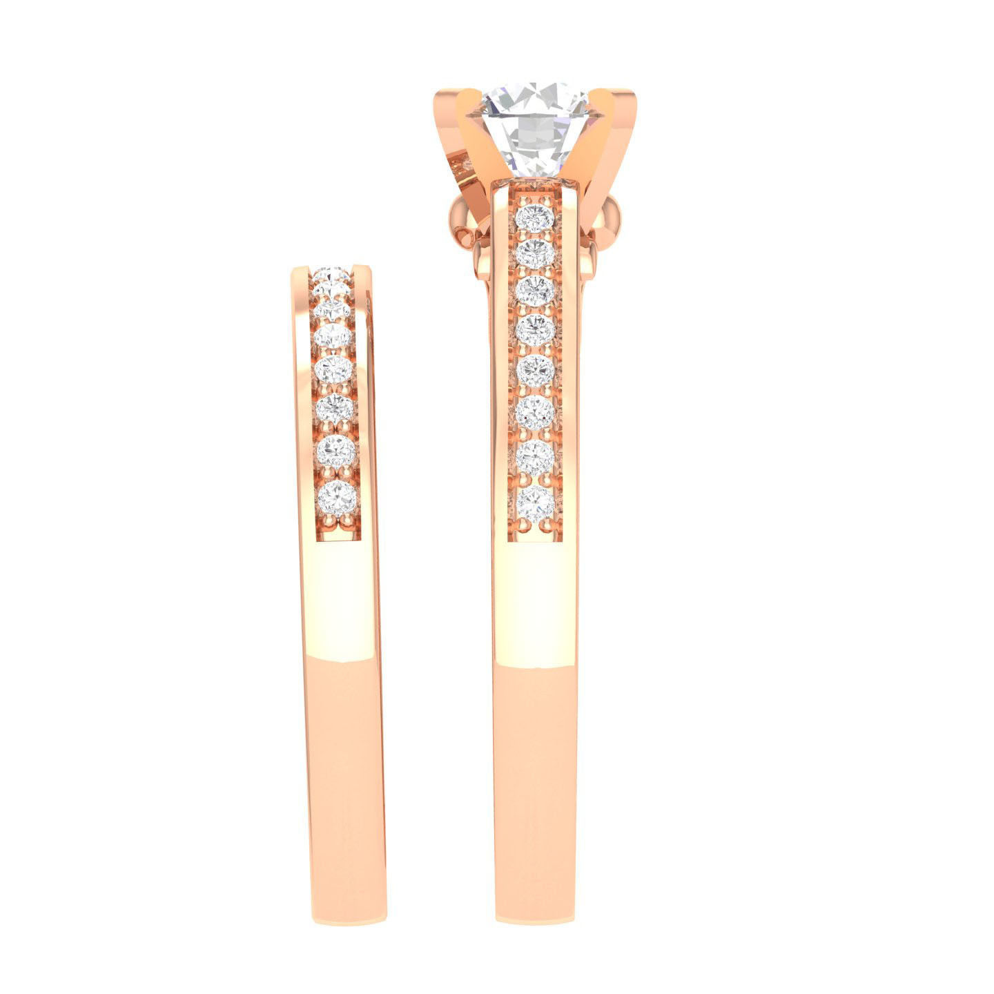 Solitaire Ring with Band - 138154 3D print model_3