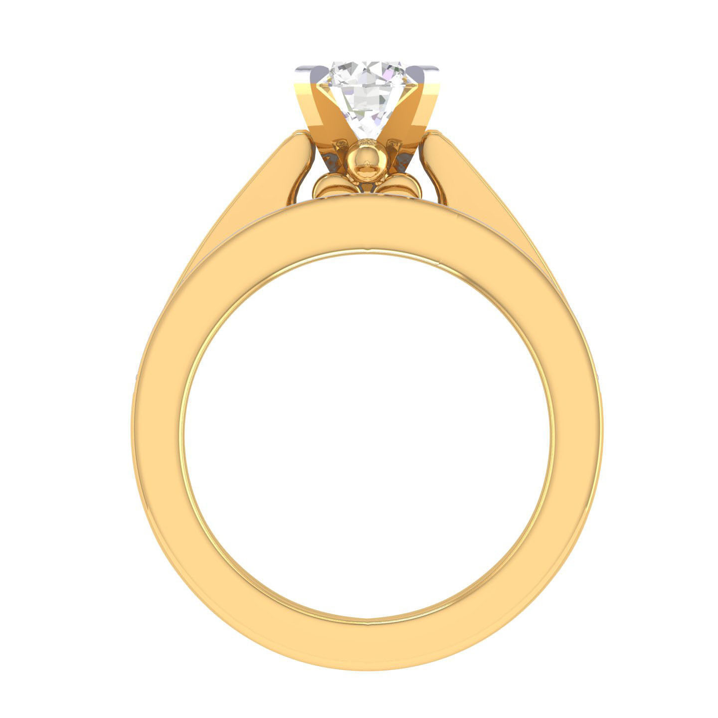 Solitaire Ring with Band - 138154 3D print model_9