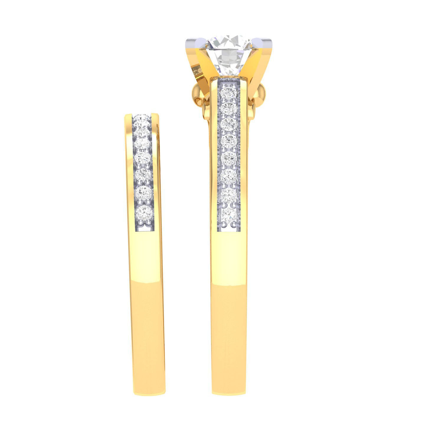 Solitaire Ring with Band - 138154 3D print model_10