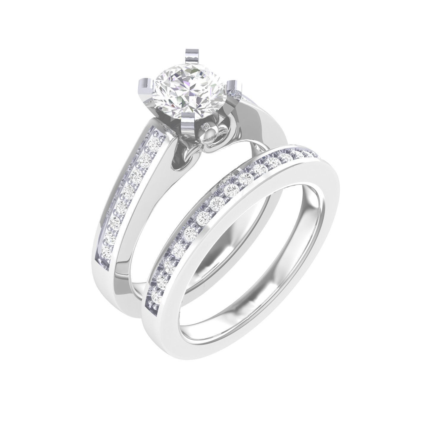 Solitaire Ring with Band - 138143 3D print model_7