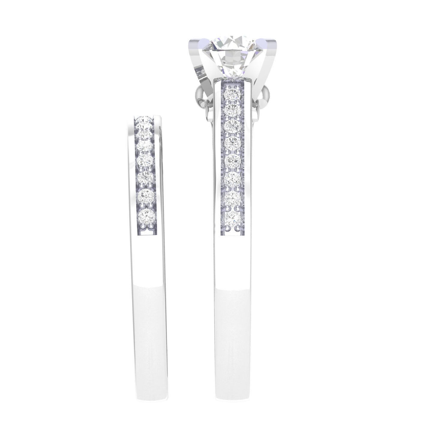 Solitaire Ring with Band - 138143 3D print model_6