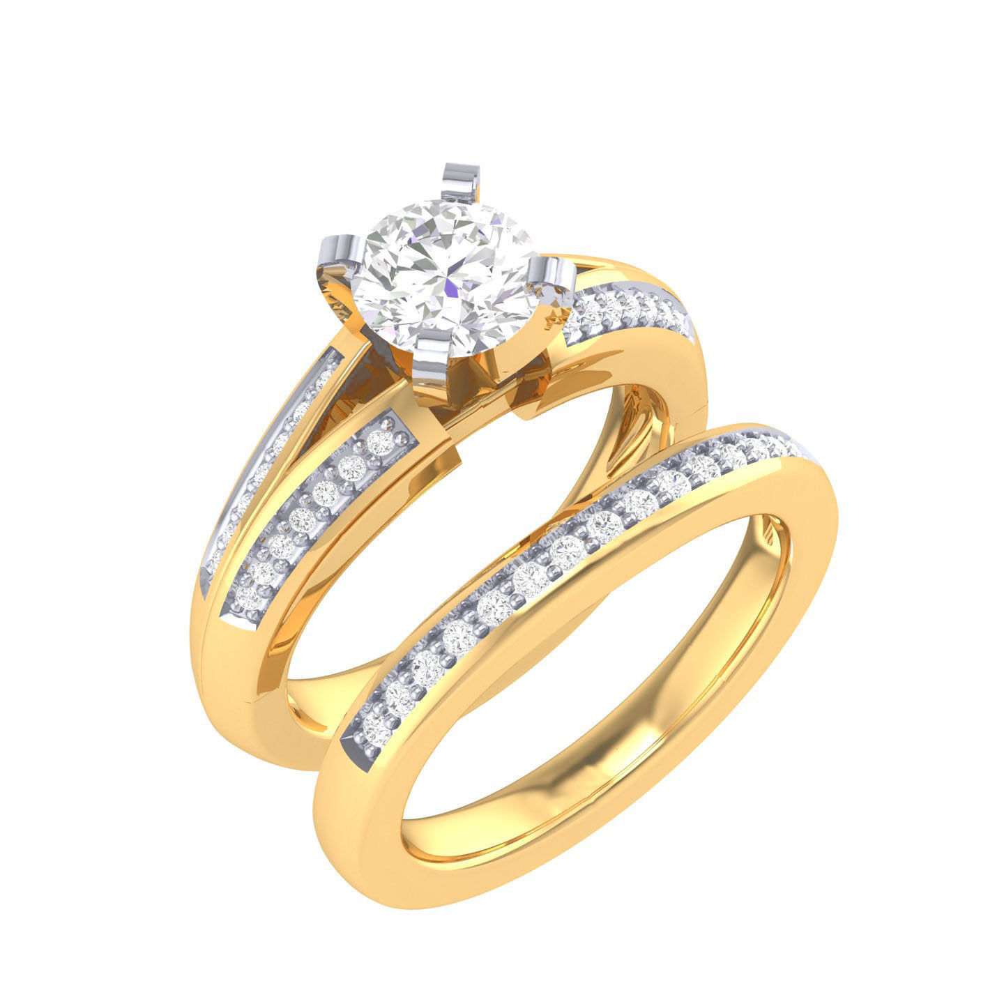 Solitaire Ring with Band - 138141 3D print model_11