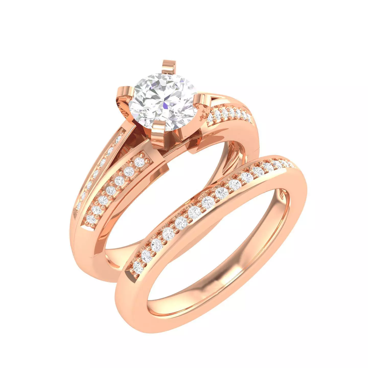 Solitaire Ring with Band - 138141 3D print model_0