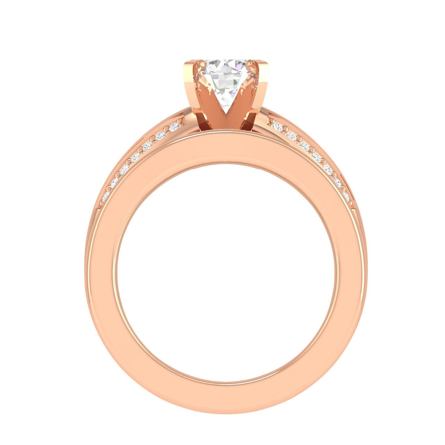 Solitaire Ring with Band - 138141 3D print model_2