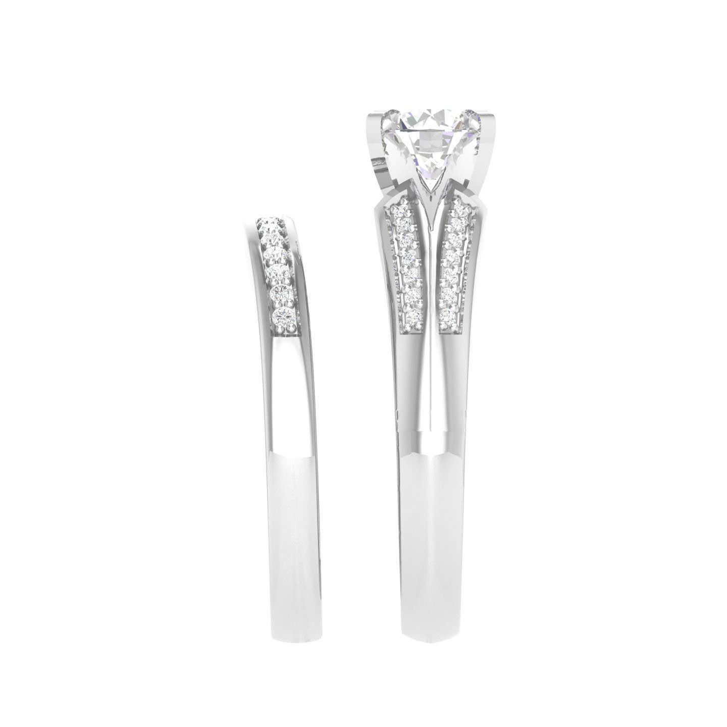 Solitaire Ring with Band - 138141 3D print model_6