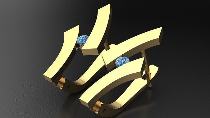 Earrings with diamonds und2313 3D print model