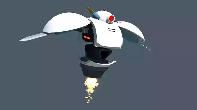 Melee enemy robot Low-poly 3D model