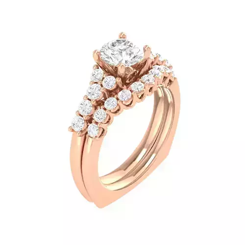 Solitaire Ring with Band - 138015