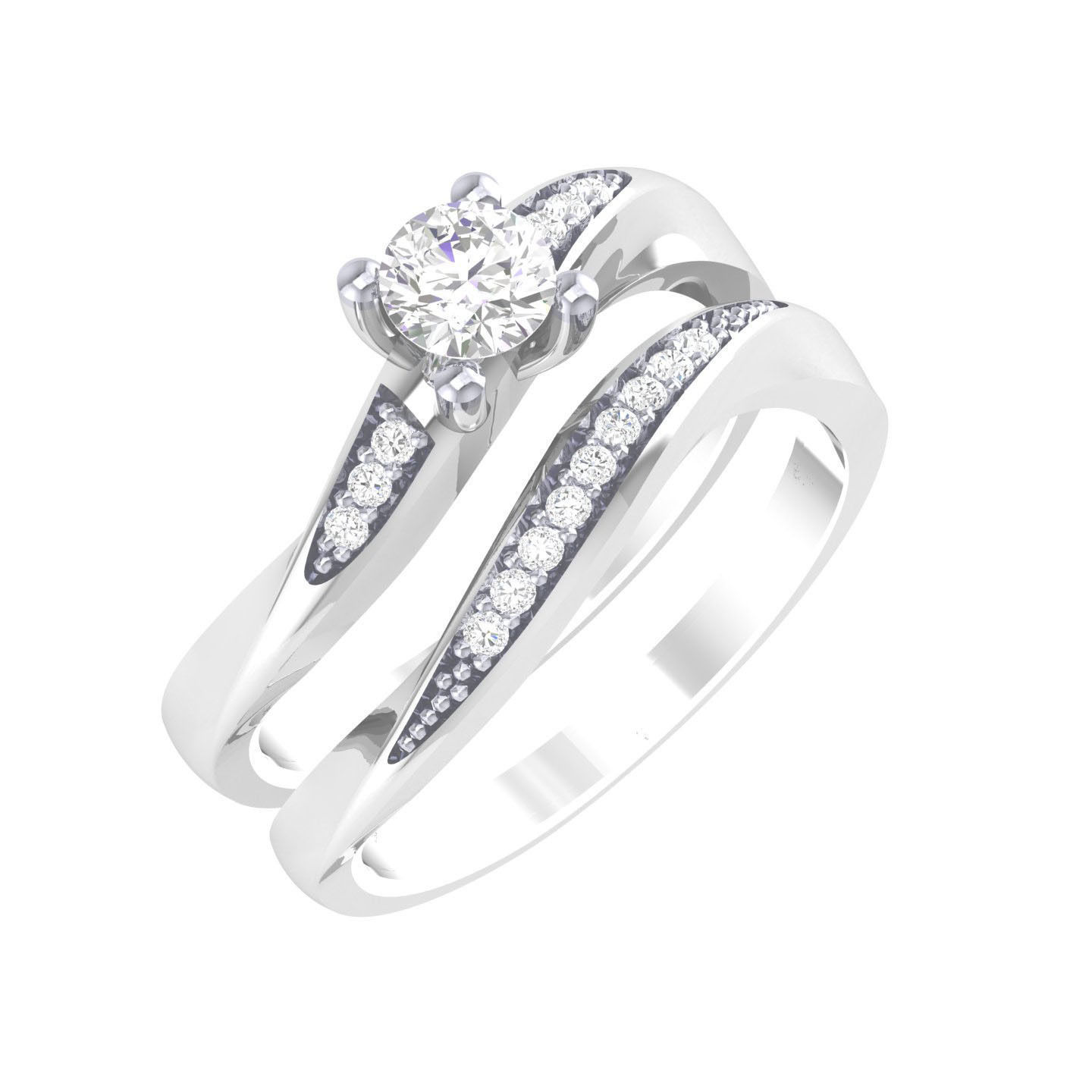 Solitaire Ring with Band - 137968 3D print model_7