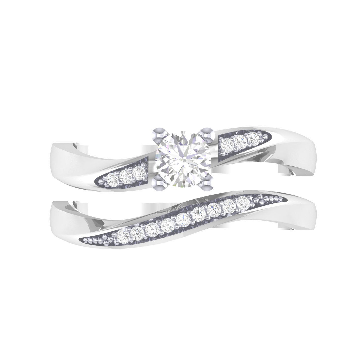Solitaire Ring with Band - 137968 3D print model_4