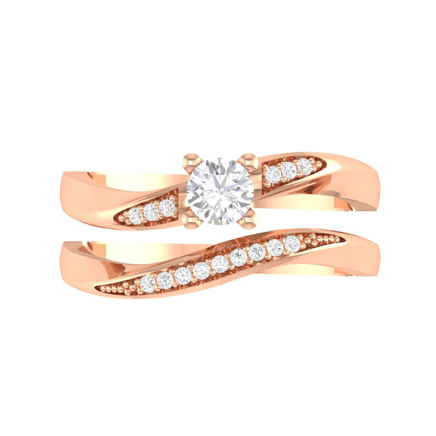 Solitaire Ring with Band - 137968 3D print model_1