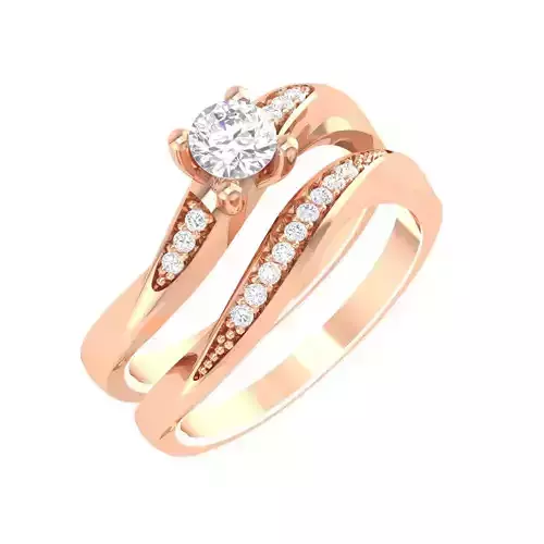 Solitaire Ring with Band - 137968