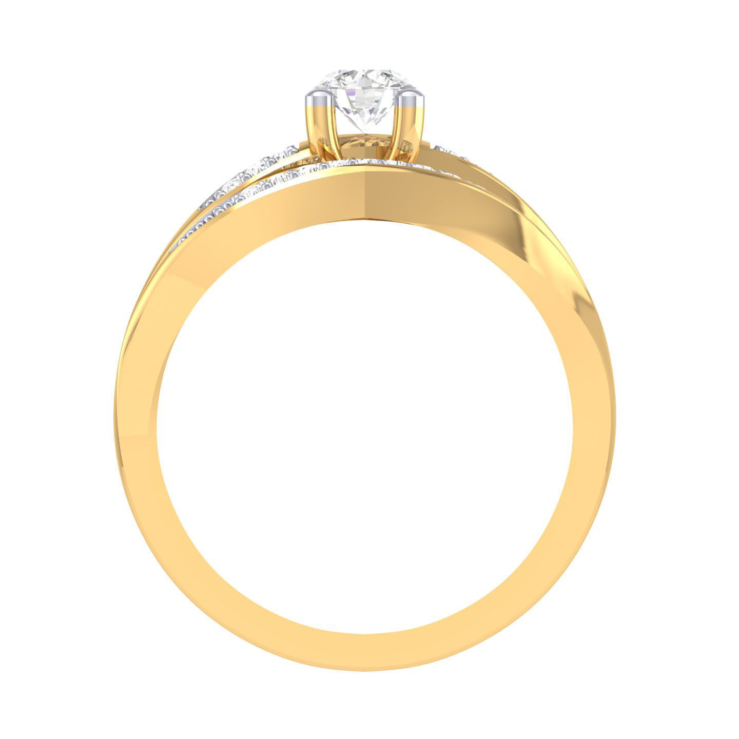 Solitaire Ring with Band - 137968 3D print model_9