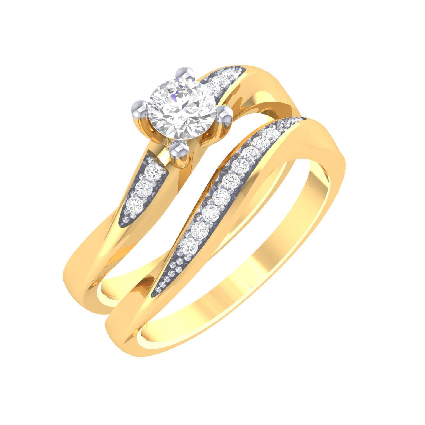 Solitaire Ring with Band - 137968 3D print model_11