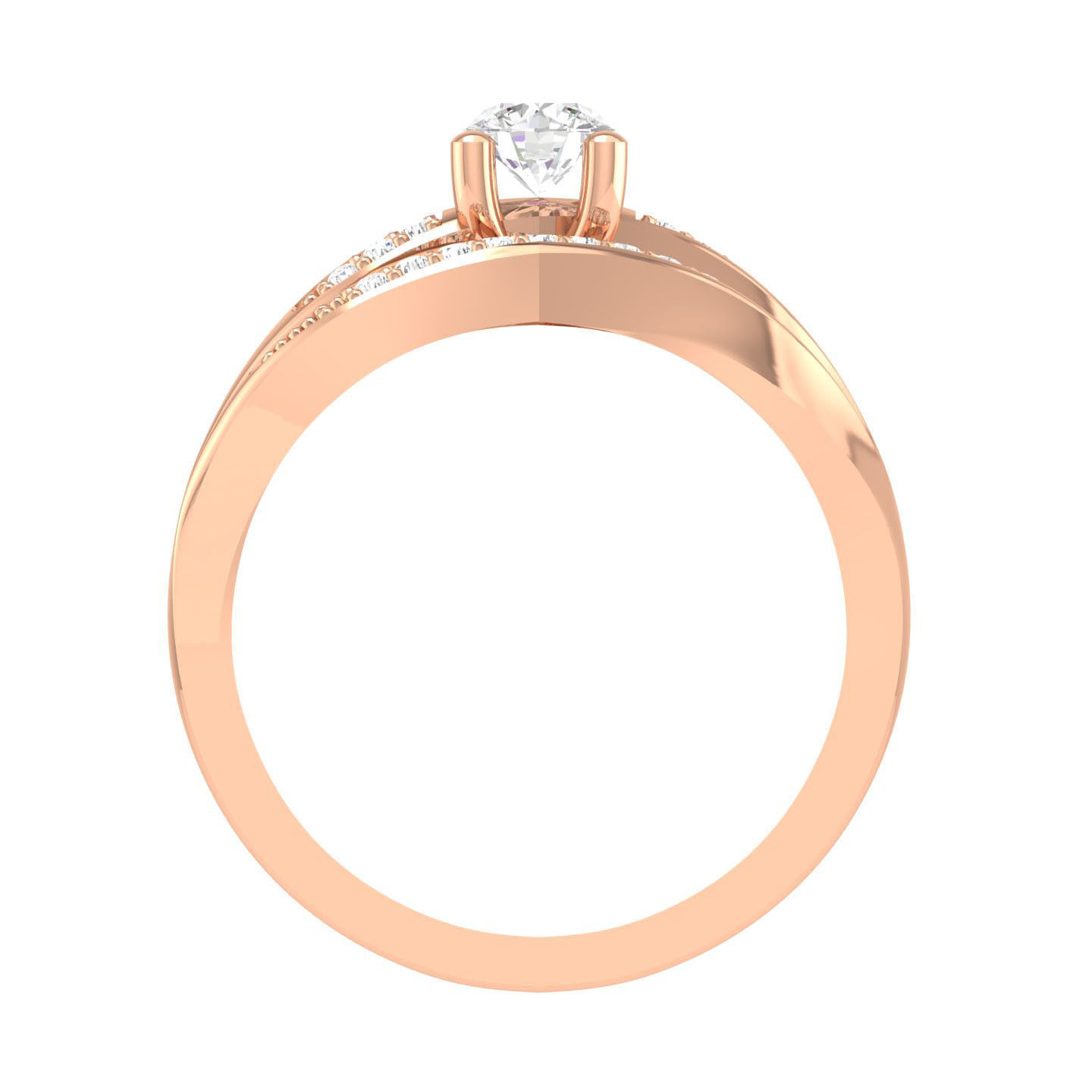 Solitaire Ring with Band - 137968 3D print model_2