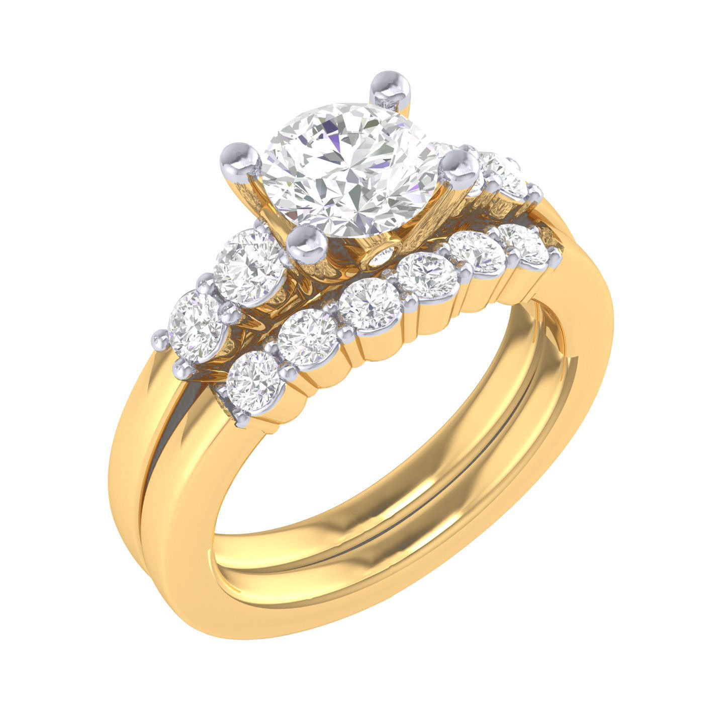 Solitaire Ring with Band - 137959 3D print model_11