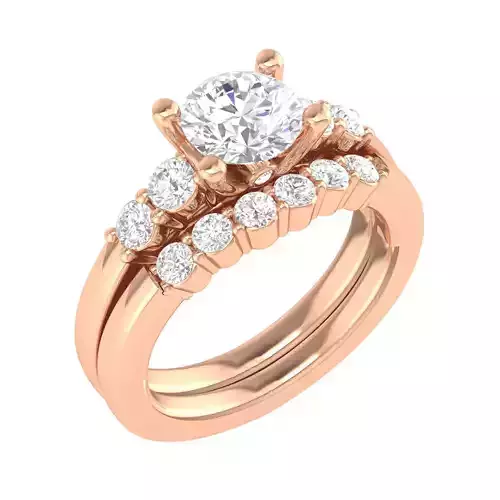 Solitaire Ring with Band - 137959