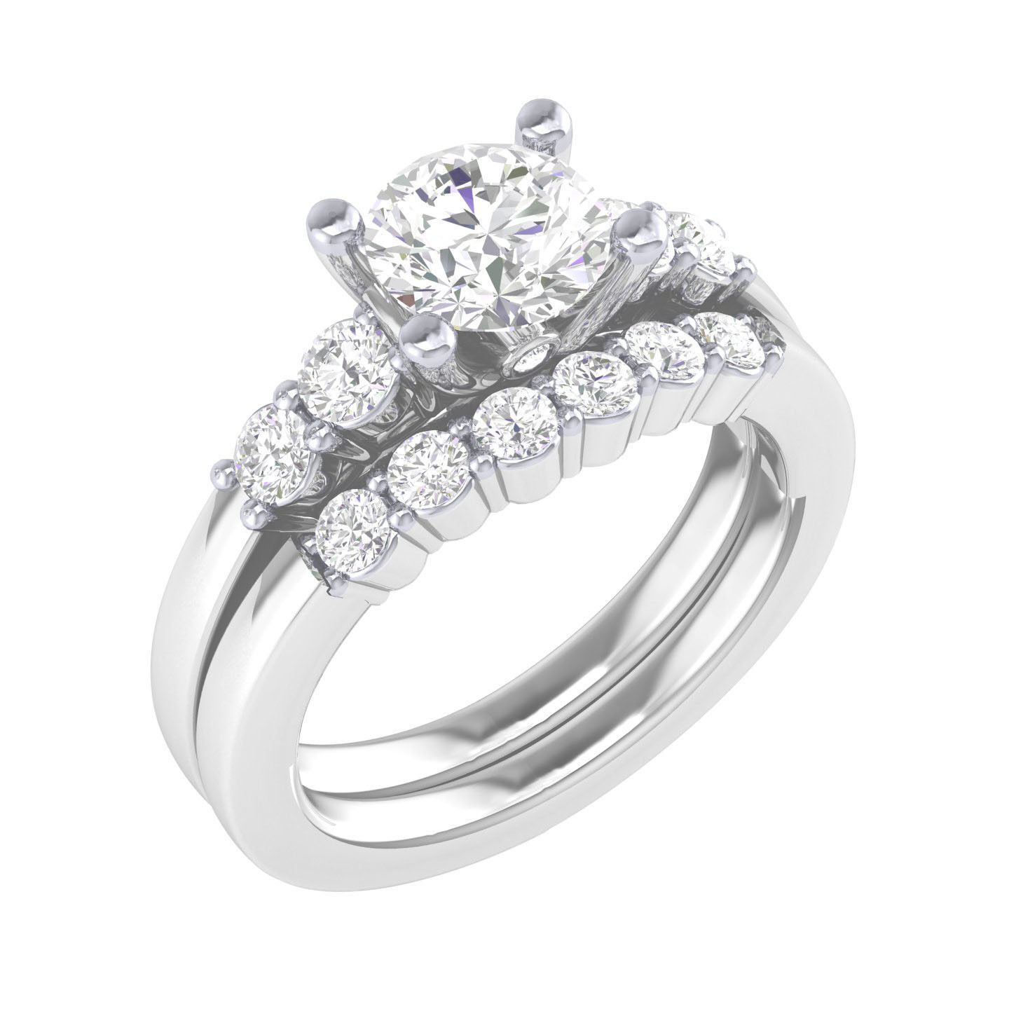 Solitaire Ring with Band - 137959 3D print model_7