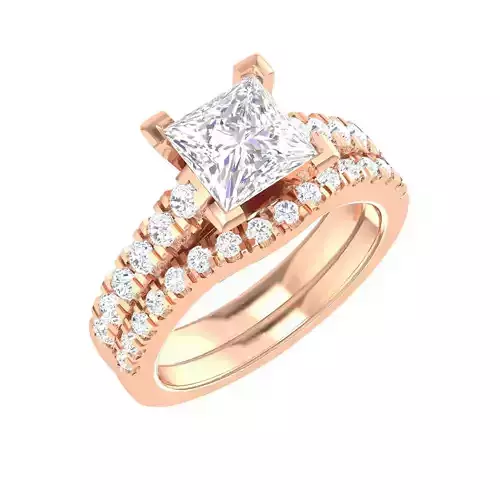 Solitaire Ring with Band - 137880