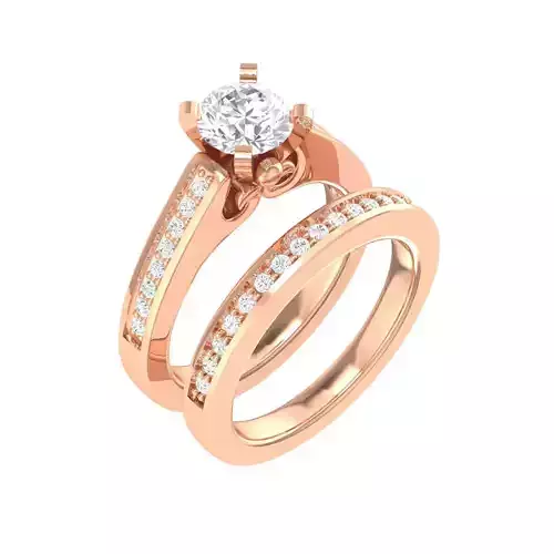 Solitaire Ring with Band - 137826