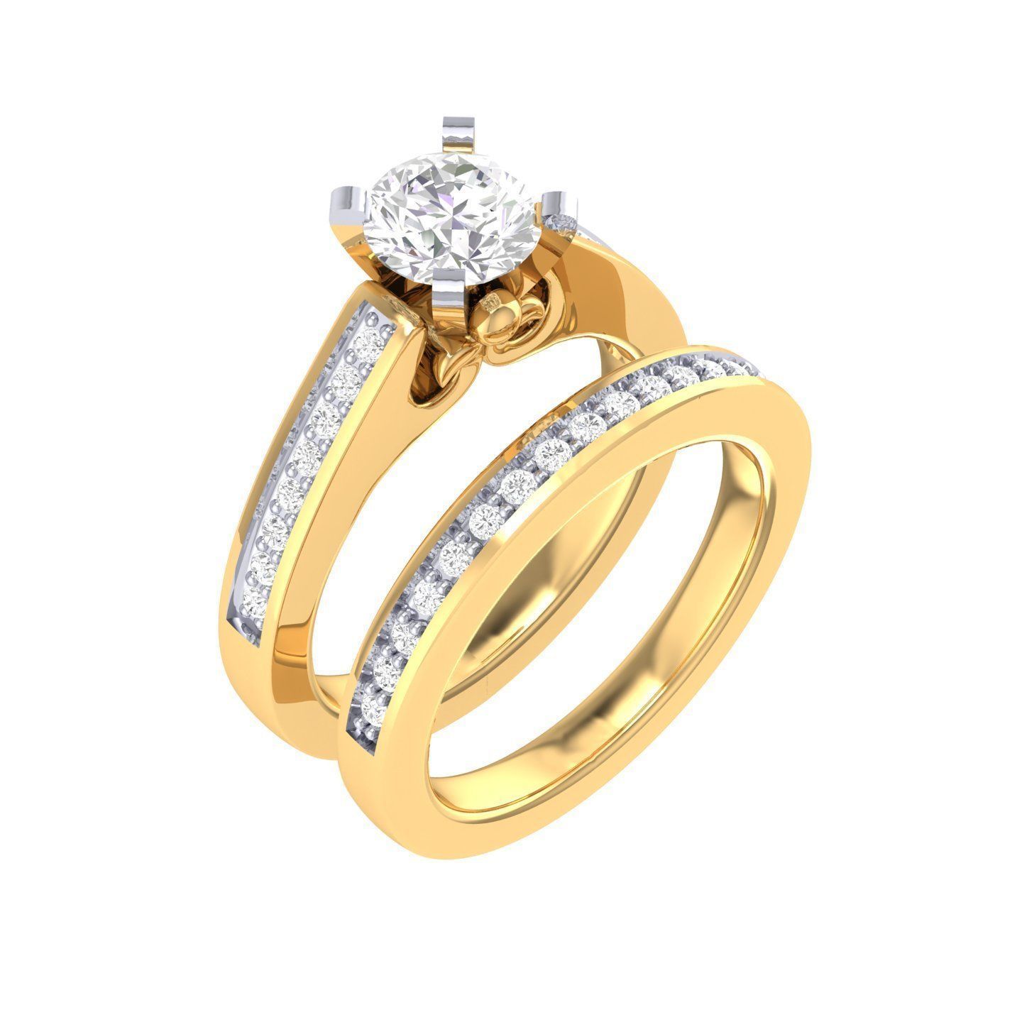 Solitaire Ring with Band - 137826 3D print model_11